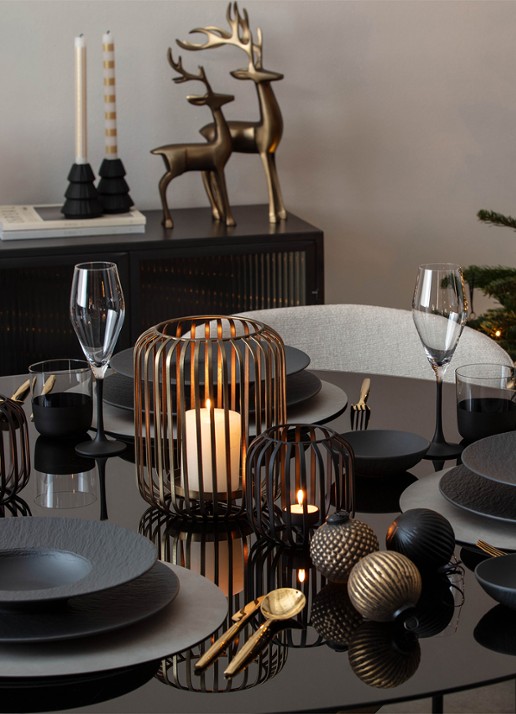 Villeroy & Boch Kerstbal 8 cm set van 3 - achterkant zwart