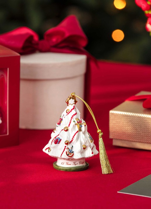 Villeroy & Boch Kerstboom 2025 kersthanger 7,3 cm - achterkant 5 gebroken wit