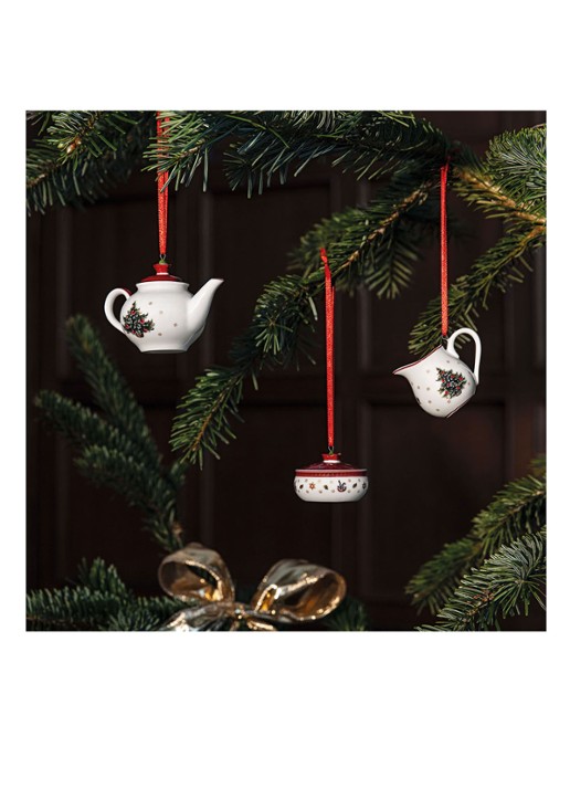 Villeroy & Boch Koffieset kersthanger 3-delig - detail gebroken wit
