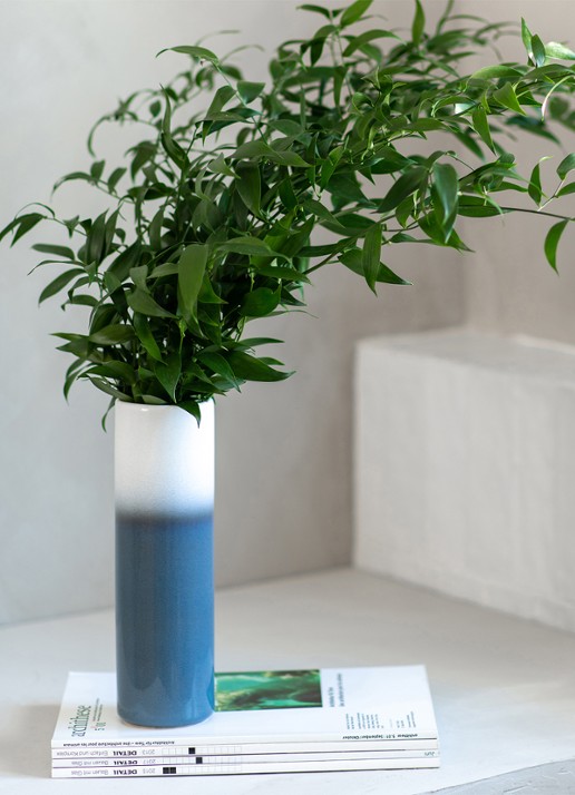 Villeroy & Boch Lave Cylinder vaas 15,5 cm - voorkant 3 staalblauw