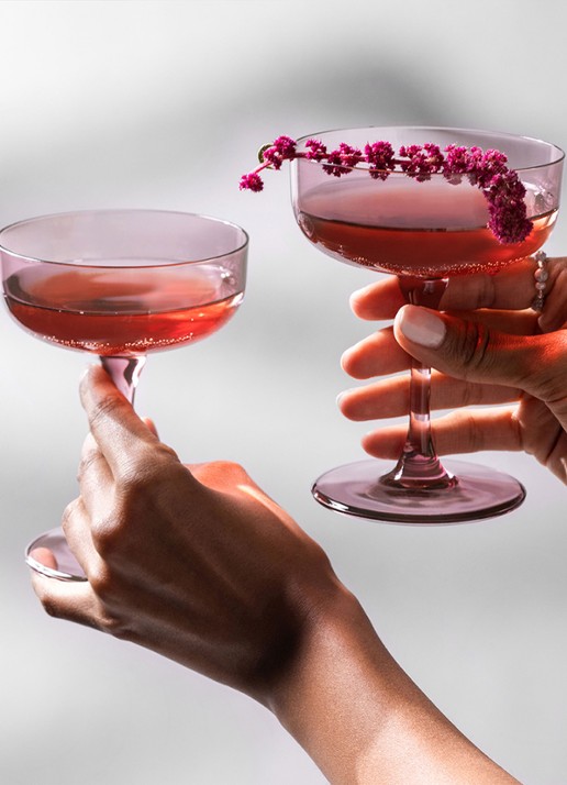 Villeroy & Boch Like champagne glazen set van 2  - achterkant aubergine