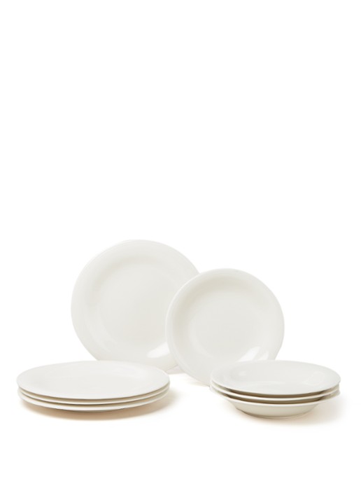 Villeroy & Boch Like Color Loop dinerbord 8-delig - voorkant gebroken wit