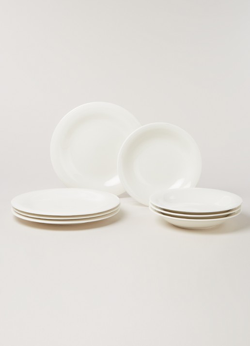 Villeroy & Boch Like Color Loop dinerbord 8-delig - voorkant 2 gebroken wit