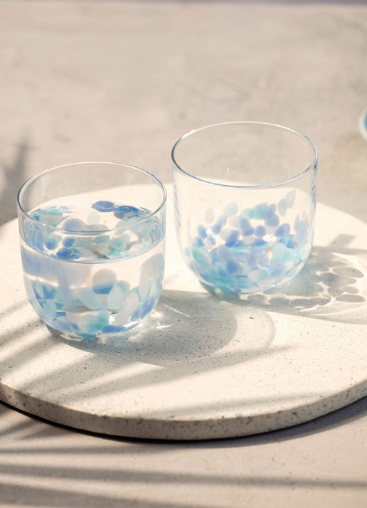 Villeroy & Boch Like Confetti waterglas set van 2 - achterkant 3 aquablauw