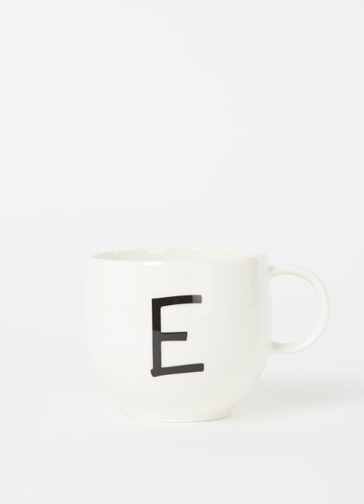 Villeroy & Boch Like Letters E mok 38 cl - voorkant 2 gebroken wit