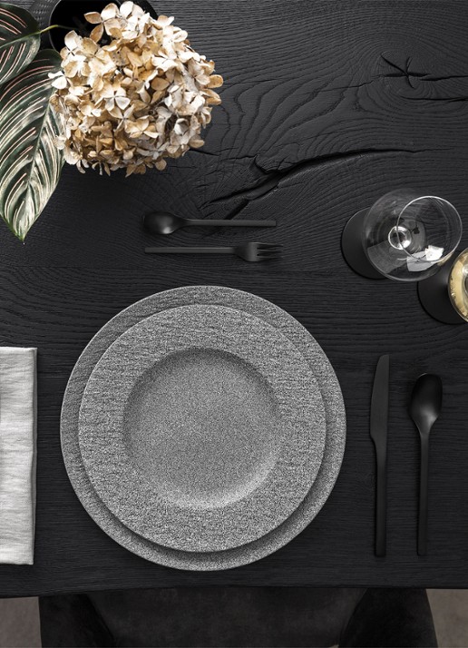 Villeroy & Boch Manufacture Rock bestekset 16-delig - voorkant 3 zwart