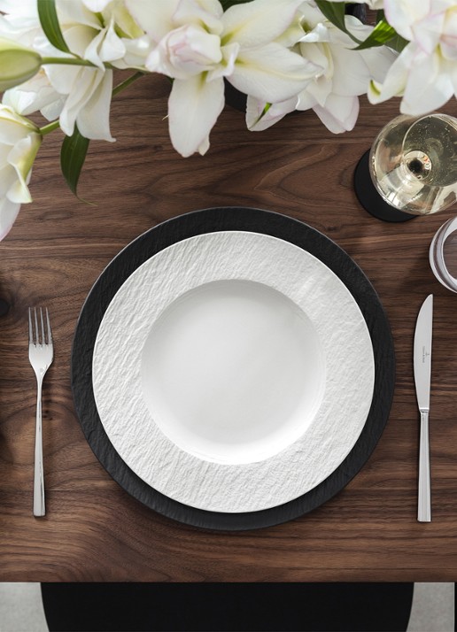 Villeroy & Boch Manufacture Rock dinerbord 27 cm - voorkant 2 gebroken wit