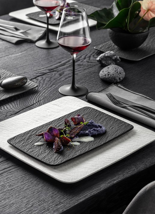 Villeroy & Boch Manufacture Rock dinerbord 28 cm - voorkant 3 antraciet