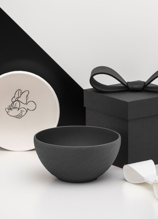 Villeroy & Boch Manufacture Rock - Mickey Mouse kom 14 cm set van 2 - achterkant 4 zwart