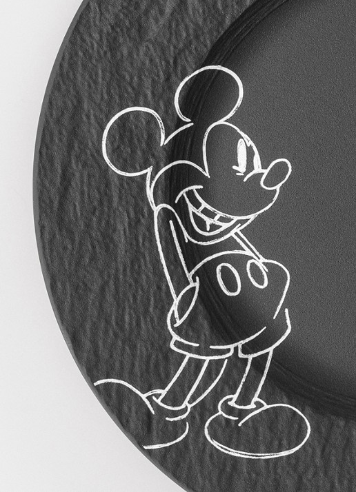 Villeroy & Boch Manufacture Rock - Mickey Mouse serviesset 4-delig - voorkant 2 zwart