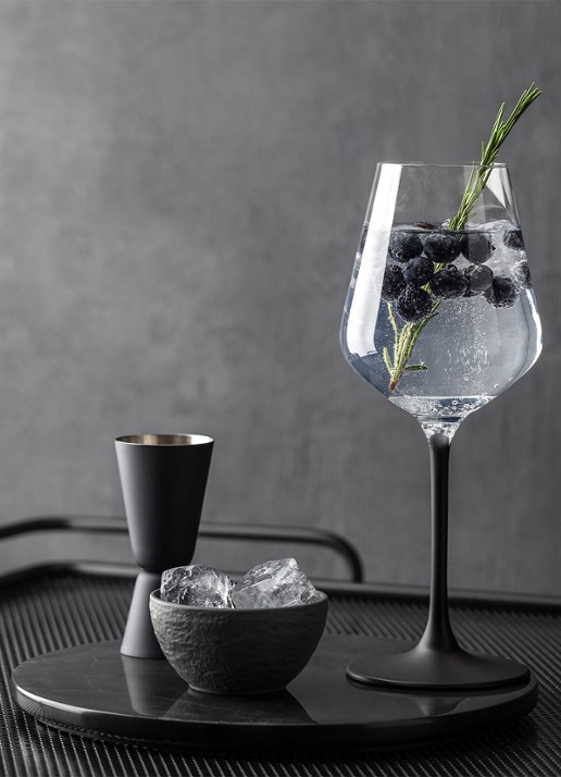 Villeroy & Boch Manufacture Rock witte wijnglas 38 cl set van 4 - achterkant 3 zwart