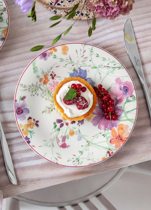 Villeroy & Boch Mariefleur mok 35 cl - detail gebroken wit