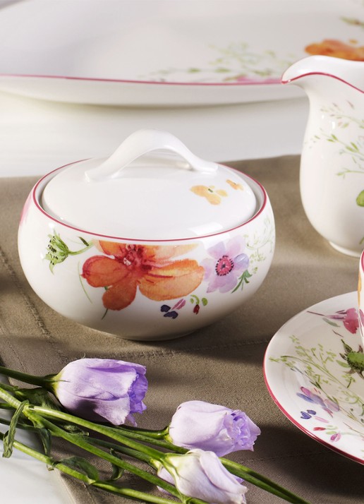 Villeroy & Boch Mariefleur suikerpot - voorkant 2 gebroken wit