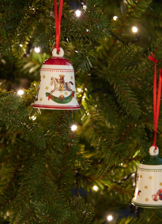 Villeroy & Boch My Christmas Tree Klokje kersthanger 6,9 cm - voorkant 3 steenrood