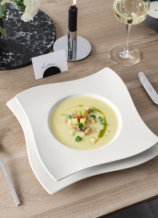 Villeroy & Boch NewWave diep bord 24 cm - achterkant gebroken wit