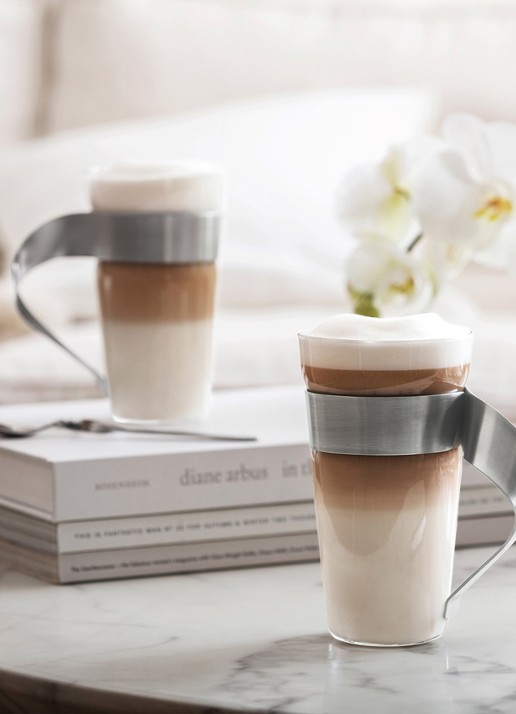 Villeroy & Boch NewWave latte macchiato glas - voorkant 2 zilver