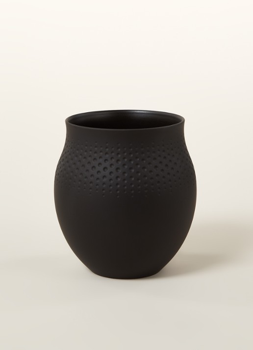 Villeroy & Boch Perle vaas 18 cm - voorkant 3 zwart