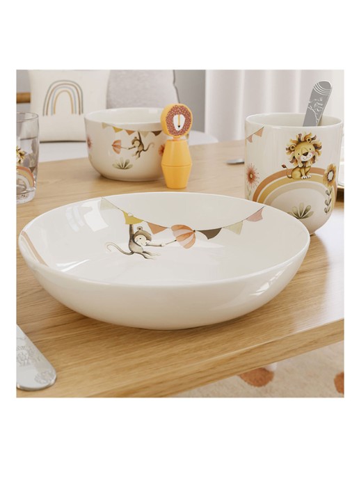 Villeroy & Boch Roar Like a Lion Diep kinderbord 18,5 cm - voorkant 2 gebroken wit