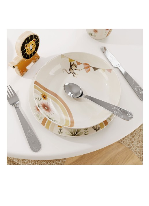 Villeroy & Boch Roar Like a Lion Kinderbestek 4-delig - voorkant 3 zilver