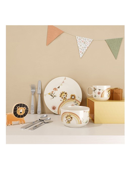 Villeroy & Boch Roar Like a Lion kinderbord 21,5 cm - voorkant 2 gebroken wit