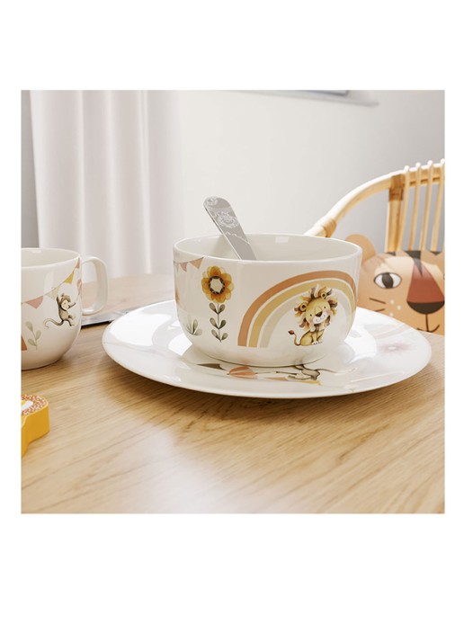 Villeroy & Boch Roar Like a Lion kinderkom 12 cm - voorkant 2 gebroken wit
