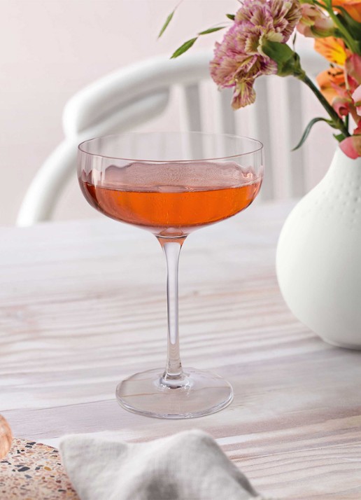 Villeroy & Boch Rose Garden champagne coupe 12 cl set van 4 - voorkant 2 transparant