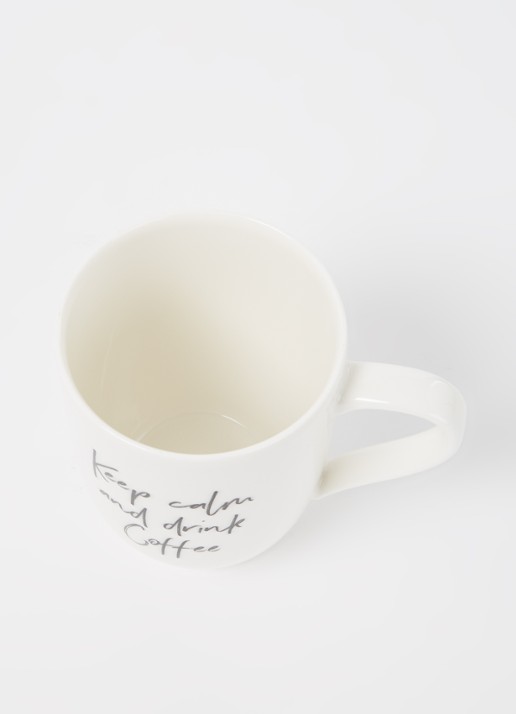 Villeroy & Boch Statement Keep Calm And Drink Coffee kopje 34 cl - detail 2 gebroken wit
