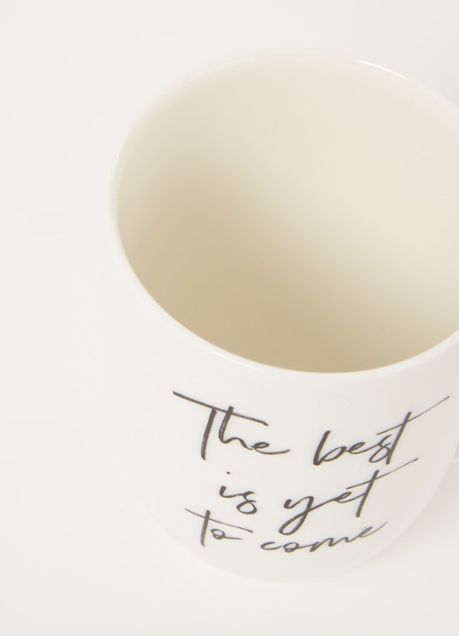 Villeroy & Boch Statement The Best Is Yet To Come kopje 34 cl - detail gebroken wit