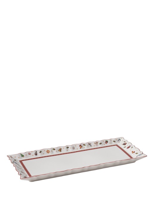 Villeroy & Boch Toy's Delight cakeschaal 39 x 16 cm - voorkant 6 gebroken wit
