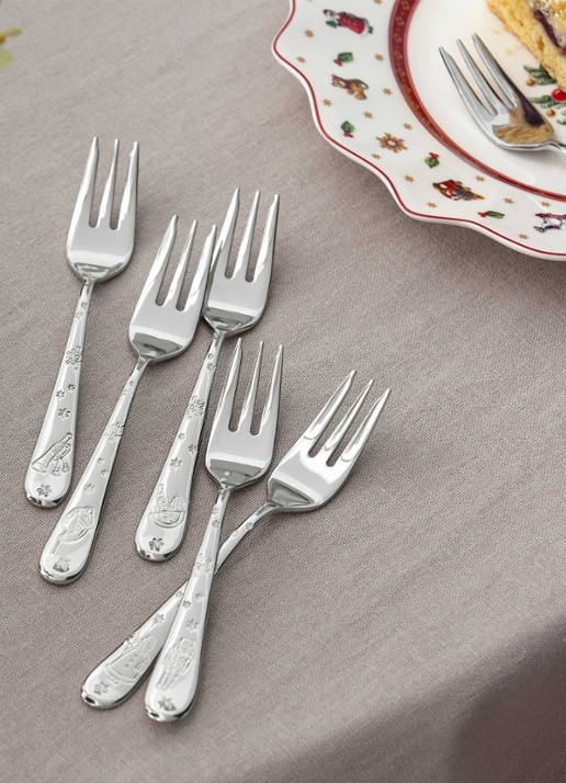 Villeroy & Boch Toy's Delight gebaksvork set van 6 - voorkant 2 zilver
