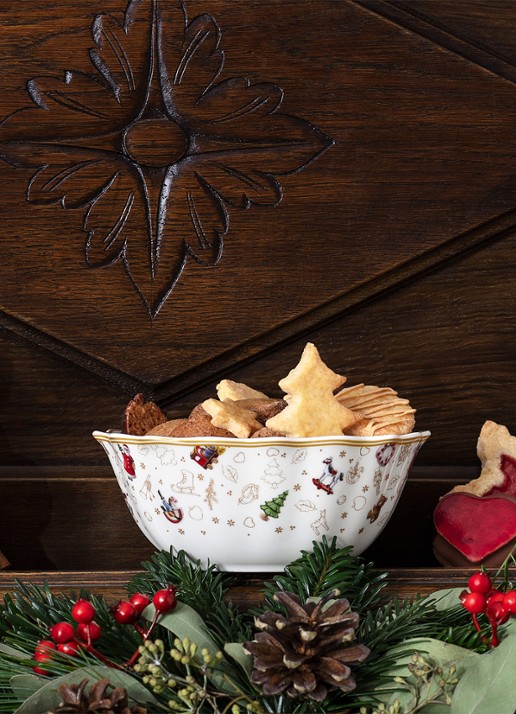 Villeroy & Boch Toy's Delight jubileumseditie kerst kom 15 cm - voorkant 3 goud