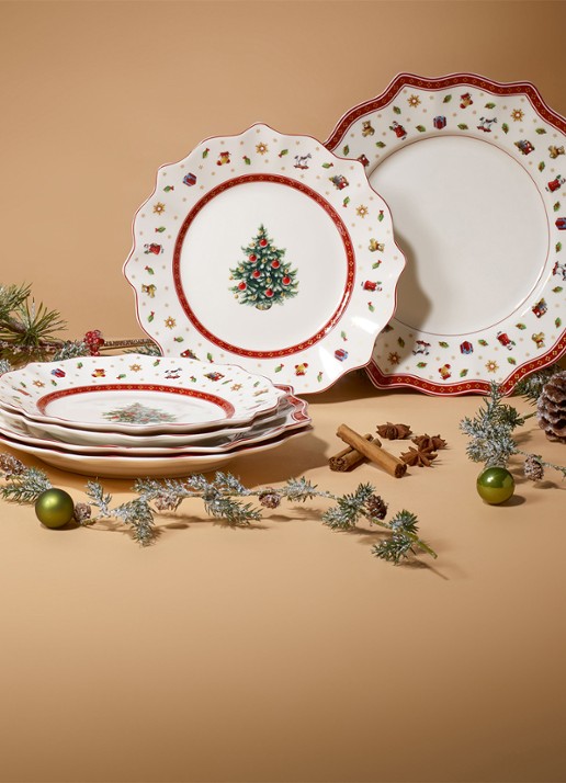Villeroy & Boch Toy's Delight Kerst Bordenset 8-delig - voorkant 7 gebroken wit