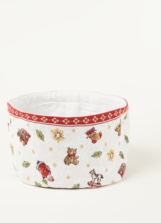 Villeroy & Boch Toy's delight kerst broodmand 15 x 23 cm - voorkant 4 gebroken wit