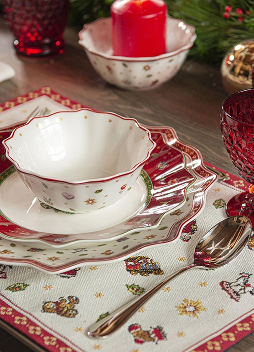 Villeroy & Boch Toy's Delight Kerst dinerbord 24 cm - achterkant 6 steenrood