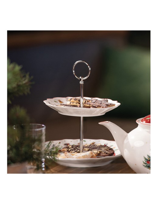 Villeroy & Boch Toy's Delight Kerst etagère 24 cm - detail 2 gebroken wit