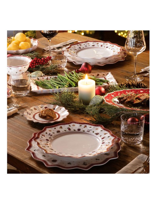 Villeroy & Boch Toy's Delight Kerst gebaksbordje 17 cm - detail gebroken wit