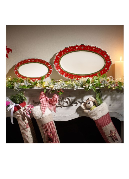 Villeroy & Boch Toy's Delight Kerst serveerschaal 37 cm - detail 3 steenrood