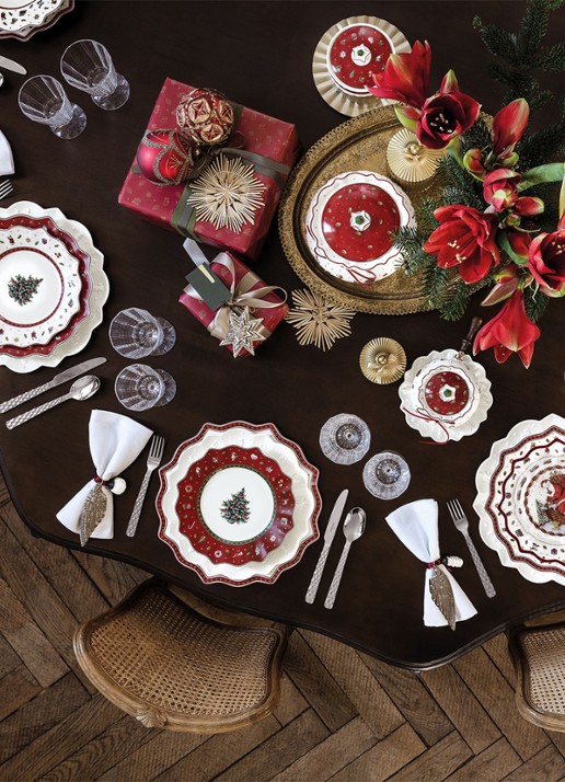 Villeroy & Boch Toy's Delight Kerst serviesset 12-delig - achterkant steenrood