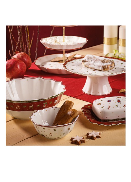 Villeroy & Boch Toy's Delight Kerst taartplateau 21 cm - detail 2 steenrood