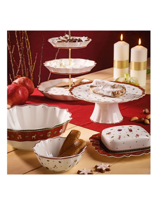 Villeroy & Boch Toy's Delight Kerst taartplateau 21 cm - detail 3 steenrood