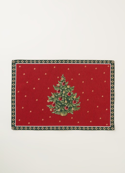 Villeroy & Boch Toy's Delight Kerstboom placemat 32 x 48 cm - voorkant 2 steenrood