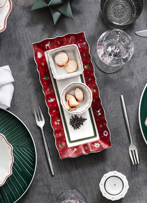 Villeroy & Boch Toy's Delight partyschaal set van 4 - voorkant 5 steenrood