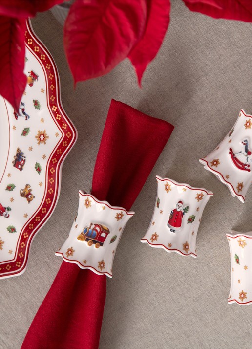 Villeroy & Boch Toy's Delight servetringen set van 4 - voorkant 4 rood