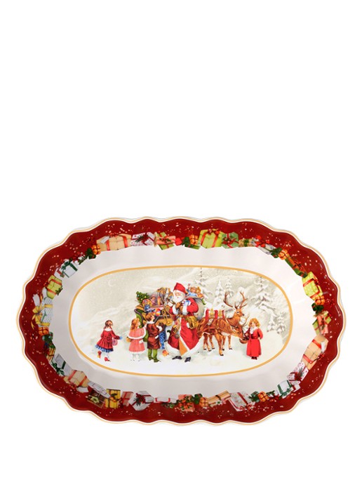 Villeroy & Boch Toy's Fantasy serveerschaal 30,5 x 20 cm - voorkant 2 steenrood