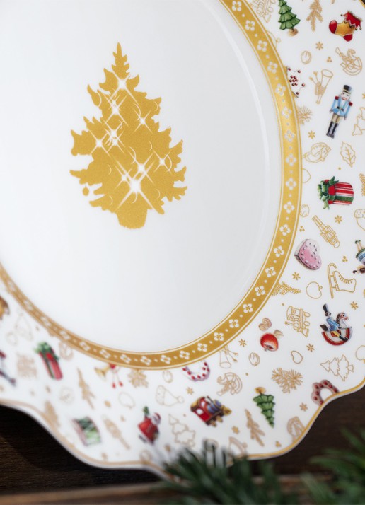 Villeroy & Boch Toys Delight kerst bord 24 cm - achterkant gebroken wit