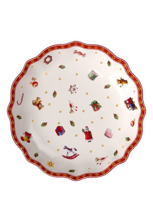 Villeroy & Boch Toys Delight kerst serveerschaal 16 cm - voorkant 2 steenrood