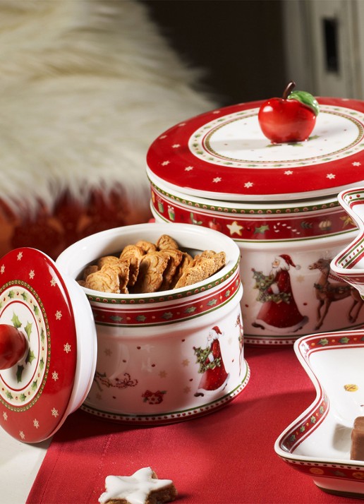 Villeroy & Boch Winter Bakery Delight Kerst snoeppot 11 cm - detail 5 steenrood