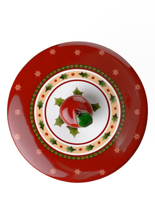 Villeroy & Boch Winter Bakery Delight Kerst snoeppot 11 cm - voorkant 3 steenrood