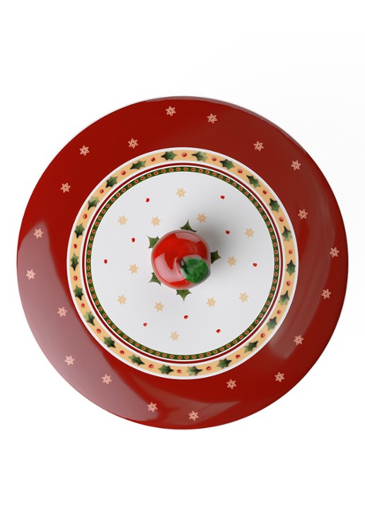 Villeroy & Boch Winter Bakery Delight Kerst snoeppot 17 cm - voorkant 3 steenrood