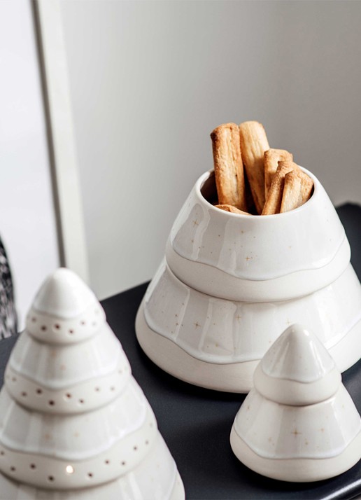 Villeroy & Boch Winter Glow Boom opbergdoos - detail 4 gebroken wit